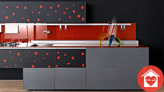 کابینت آشپزخانه قرمز